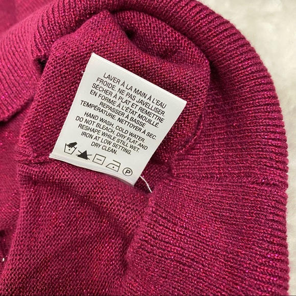 Reitmans Maroon sparkly long sleeve lace shirt S - Picture 8 of 9